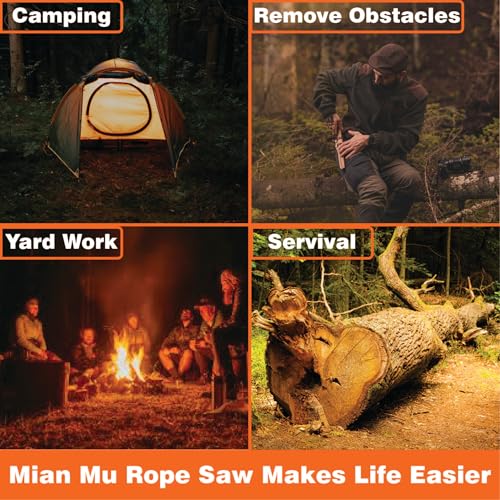 55 Inch High Limb Rope Saw with Dual Sided 70 Teeth 360° Chain – Manual Hand Saw for Tree Branch Cutting – Fast, Portable & Durable Outdoor Tree Trimming Tool Kit