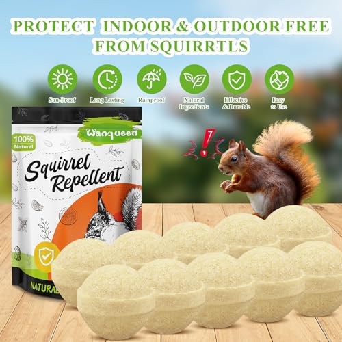 10 Pack Peppermint Oil Squirrel Repellent, Mouse Chipmunk Deterrent Outdoor