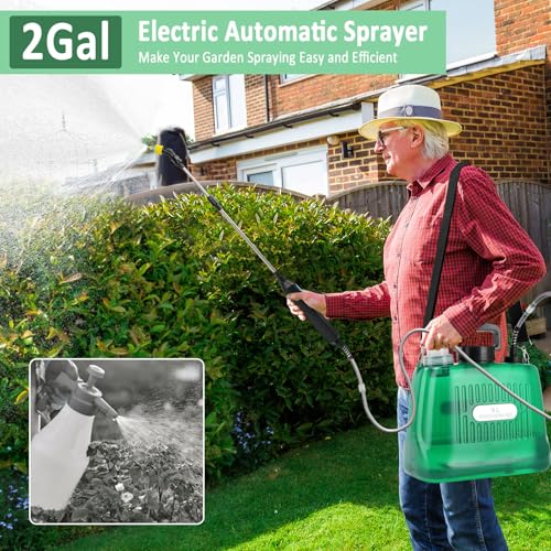 Battery Powered Sprayer, 2 Gallon Electric Sprayers in Lawn and Garden Sprayer Pump Sprayer Outdoor Battery Operated Sprayer for Lawn & Garden - size: 2 Gallon