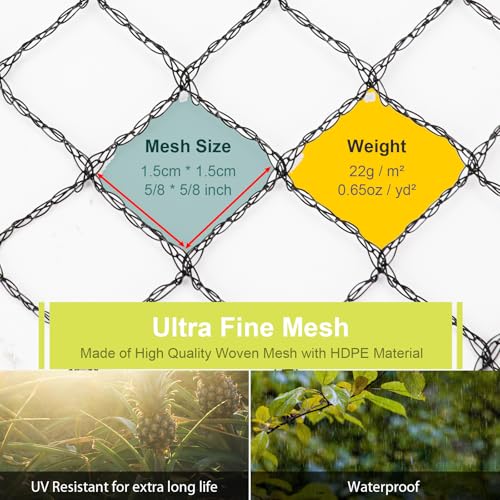 Bird Netting for Garden Protection, Anti Bird Mesh Garden Netting 26 x 49FT - size: 26 x 49 FT