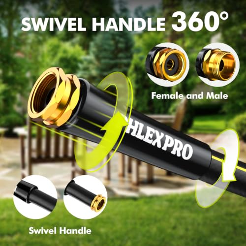 200 FT Heavy Duty Garden Hose, 5/8 in Rubber Water Hose, Black - size: 200FT-Black