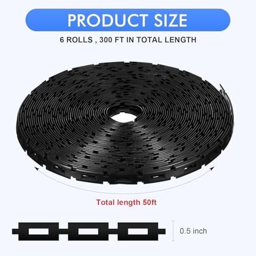 Wesiti 300 Ft Plastic Chain Lock Tree Tie, 1/2 Inch Wide Adjustable - size: 300 ft
