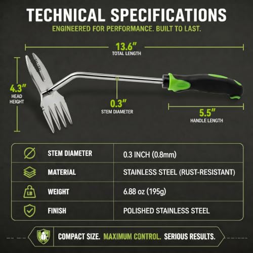 Weed Puller Tool, 2-in-1 Hand Weeder and Root Remover, Heavy Duty Stainless Steel Weeding Tool for Deep Roots, Ergonomic Garden Weed Pulling Tool for Lawn and Yard - Green (Green) - color: Green