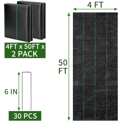 Heavy Duty 4FT x 100FT Landscape Fabric Weed Barrier Fabric
