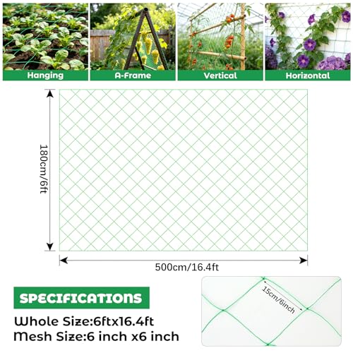 DECYOOL 1 Pieces Trellis Netting for Climbing Plants 1.8 x 5 m