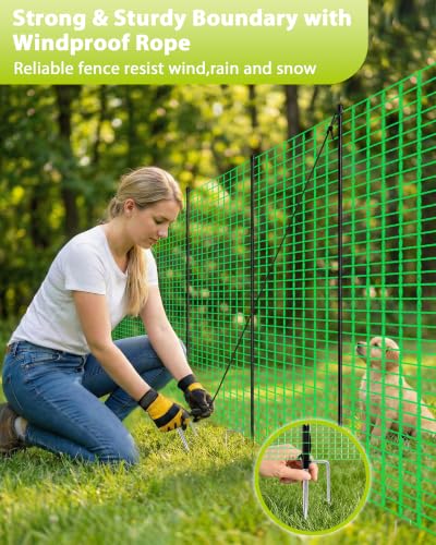 3'x50' Temporary Fence with Posts, Dog Fencing, Garden Fence Animal Barrier