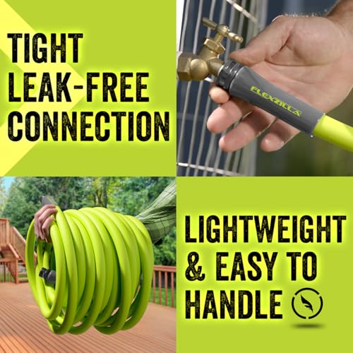 Flexzilla Garden Hose 5/8 in. x 25 ft., Lightweight All-Weather Water Hose, Durable and Flexible, Leak-Free Connections - color: Chartreuse, size: 25ft, style: Standard Grip