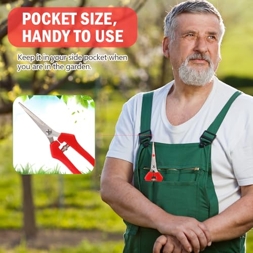 Lasnten 30 Pcs Pruning Shears 7.2" Bud Trimming Scissors, Red - color: Red