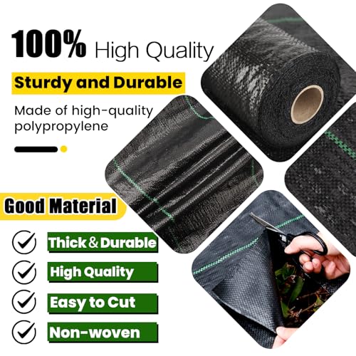 6ft x 300ft Weed Barrier Landscape Fabric Heavy Duty Premium Weed Control Fabric Durable & Eco-Friendly Weed Block Gardening Mat (3.2oz) (LTTY-W6-300) - size: 6ft x 300ft