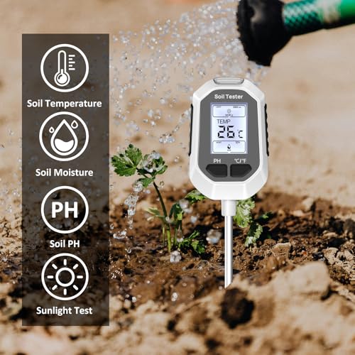 YAMRON 4-in-1 Soil Moisture Meter Digital Plant for Indoor & Outdoor Plants