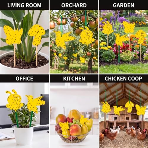 Fruit Fly Trap 96 Pack Yellow Sticky Gnat Killer Traps for Indoor Plants - size: 96 Packs