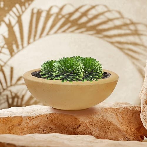 Sunnydaze Percival 20.75" Shallow Outdoor Planter Bowl, Sand, 2pk - color: Sand