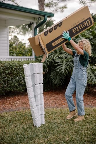 Beuta Landscape Edging | Garden Edging Border | Polyrock Bricks for Lawn Edging, Flower beds, Pathways & Yard Edging– 1 Pack | Each Section Has 6 Bricks 48" L x 4" W x 2.25" H | 3 Spikes | Limewash - color: Limewash, size: 1-Pack (4 FT)