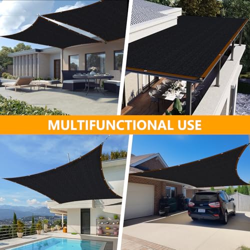 Shade-Cloth 85-90% for Garden Plants 6.5x20 FT, Black Sun-Block Shade Cover Mesh Tarp with Grommets Sun Shade Canopy for Outdoor Pergola Patio Flower Lawn Kennel Chicken Coop - size: 6.5x20 FT