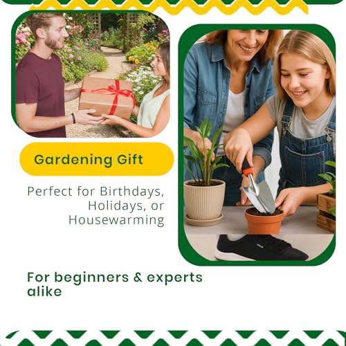 Complete Garden Tools Set, 11 Pcs Heavy Duty Gardening Tools with Organizer Tote Bag, Aluminum & Carbon Steel Garden Tool Set, Gardening Kit for Women & Men, Ideal Gardening Gifts for Plant Lovers