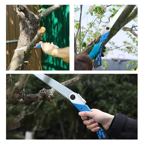 8.3"SK5 Folding Pruning Saw,Anti-Slip Saw for Camping Hiking Garden - size: 8Inch-Blue