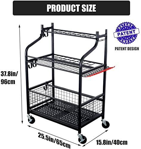 Mythinglogic Rolling Garden Tool Organizer for Garage, Yard and Lawn Tools - size: Deluxe Tower