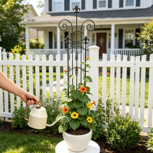 47" Trellis for Climbing Plants Indoor Pot Durable Metal Support for Vines - size: 47"H