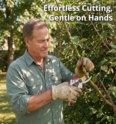 Gardeness Titanium Bypass Pruning Shears- SK5 Steel Garden Clippers For Gardening, Florist cutters-Floral Secateurs with Soft Comfort Grip Handles for Trimming Flowers, Branches, Shrubs and Plants