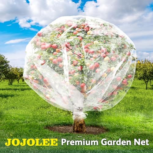 JOJOLEE Garden Blueberry Bush Netting Cover, 2Pcs 5.9 x 5.9FT Insect Bird Nettings with Zipper and Drawstring, Protective Plant Cover Mesh Net Bags for Fruit Trees, Tomatoes, Flowers - size: 5.9FT x 5.9FT