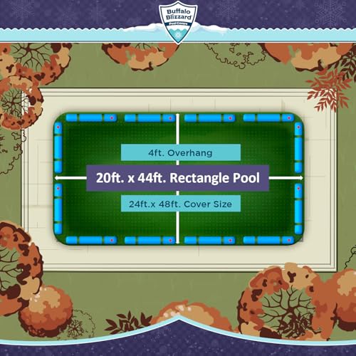 Buffalo Blizzard Leaf Net Cover for 20 ft x 44 ft Rectangular Inground or Above Ground Swimming Pools | Keeps Leaves & Other Debris Off Your Winter Pool Cover - size: 20' x 44' Rectangle