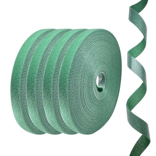 4 Rolls Plant Ties, Adjustable Garden Tape for Plant Twist Ties, Reusable Thicker Support for Growing Green Tape, Strong Grip, Tomato Vines Indoor Outdoor, 50 Ft X 0.47 Inch - color: 4 Packs
