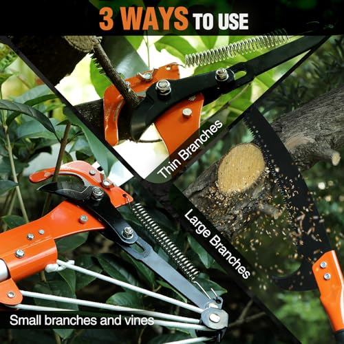 Pruning Shears, 27ft Extendable Tree Pruner - style: 5.5FT-27.5FT - Sectional Pole with 2 Saws & Pruner Saw