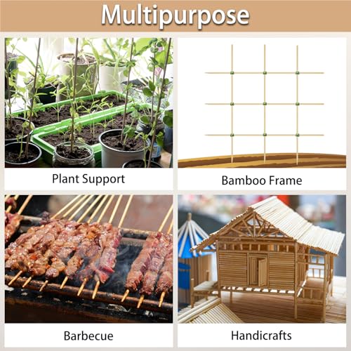 50PCS Bamboo Plant Stakes,18IN Natural Bamboo Sticks Garden StakesWith Ties - color: Burlywood, size: 18 Inch 50Pack
