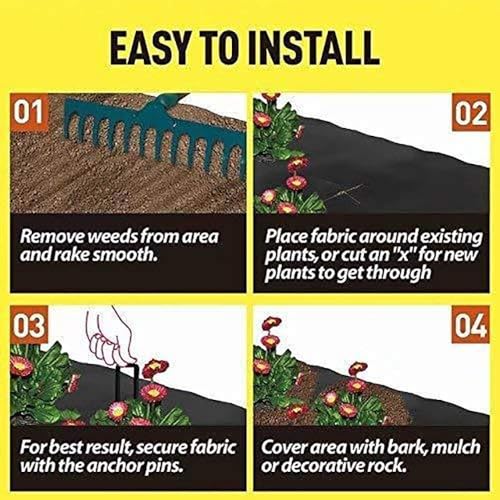 Agfabric 5x10ft Landscape Fabric Heavy Duty Weed Barrier, Weed Barrier Landscape Fabric Heavy Duty, Garden Weed Barrier Fabric, Weed Cover Fabric for Garden - size: 5x10ft