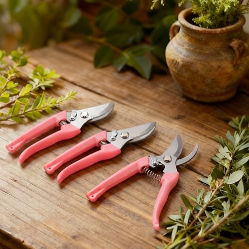 Chumia 30 Pack Garden Shears Flower Clippers for Plant Cutting, Pink - color: Pink