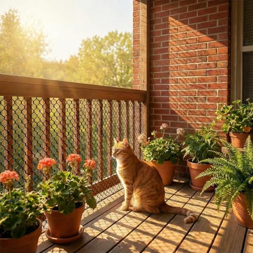 Plastic Wire Mesh Fence Roll, GENNIZZ 15.7IN x 50FT Plastic Chicken Wire Mesh, Balcony Garden Floral Netting Fencing Barrier for Cat Dog(0.4m x 15m) - size: 15.7IN x 50FT