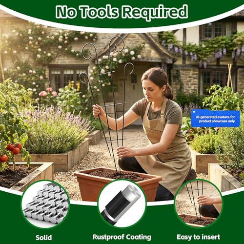 4 Pack 43'' Large Metal Plant Trellis for Climbing Plants - size: 43 inch