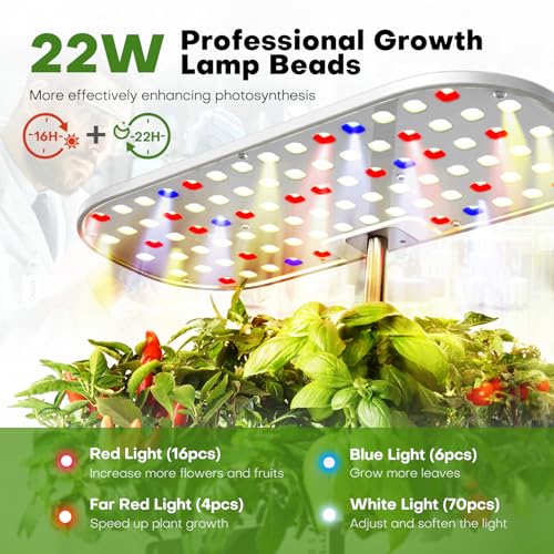 Ahopegarden Hydroponics Growing System: 12 Pods with Touch Control Panel - color: Ivory White