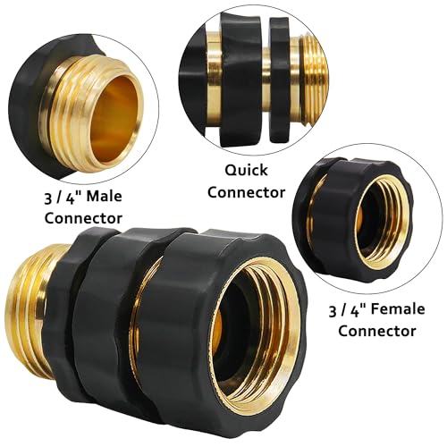 Lifynste 3/4 Inch Garden Hose Quick Connector Fittings, Easy Connector Fitting, Male and Female Set, (4) - style: Set of 4
