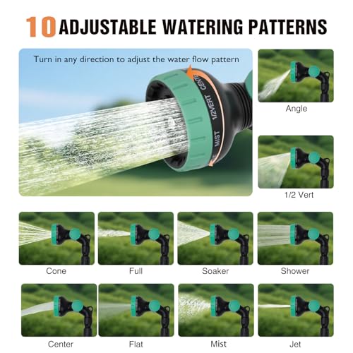 Yesker Watering Wand for Garden Hose, 36-54 Inch Adjustable, 10 Spray Patterns, Sprayer Wand with Pivoting Head, Garden Hose Nozzle with Thumb Flow Control, Ideal for Water Hanging Baskets and Shrubs - size: 36-54 Inch (Telescopic)