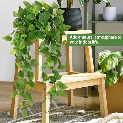Waipfaru Fake Hanging Plants, 2Pcs Artificial Potted Plant Pothos - color: Epipremnum Aureum, size: 2Pcs Plants with Pot