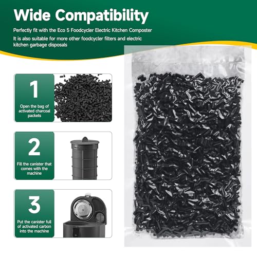 4 Packs 210g Odor Absorbing Activated Carbon Filter Refills for Smart Waste Kitchen Composter, Activated Charcoal Pellets - size: 4 Bags