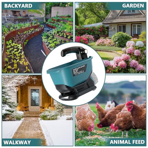 Electric Grass Seed Spreader for Mekita 18V Battery, Handheld Fertilizer Spreader for Lawn, Portable Granule Spreader for Seed, Feed, Weed, and Salt (Tool Only)