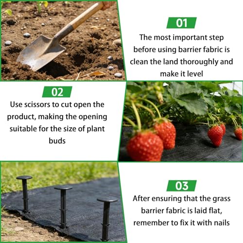 Weed Barrier Fabric Planting Cover - 6 x 200 FT Heavy Duty Landscape Fabric Ground Cover Block for Outdoor Planting - size: 6 x 200 FT