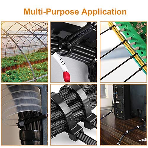 200Pcs 8Inch Heavy Duty Industrial Reusable Cable Wrap Ties - size: Reusable 8Inch 200Pcs