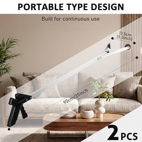 Sabary 2 Pcs 35 Inch Suction Cup Grabber Reacher Heavy Aluminum Trash Pick up Stick, Long Handy Aids Nonslip Claw Reach Tool for Elderly Pick up Trash Arm Extension Litter Picker(Black) - color: Black, size: 35 Inch