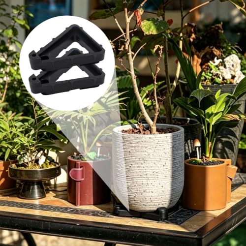 12 Pcs Plant Pot Feet Pads, Outdoor Pot Stands, Indoor Planters Flower Pot Foot Pads, Keep Plants Elevated, Stable and Breathable Moisture-Proof (Black) - color: Black-12pcs