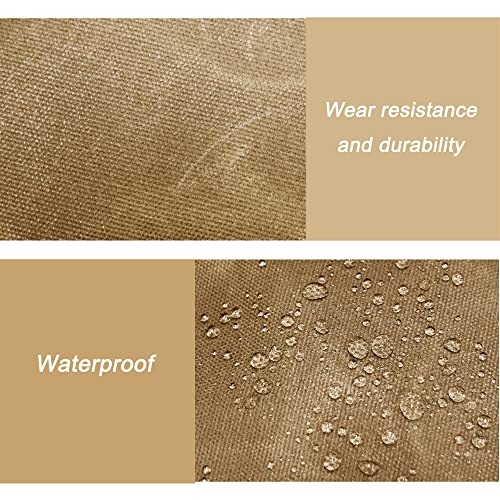 Portable Garden Camping Tool Storage Bag,Waxed Canvas Firewood Carrier Tote bag,Collapsible Sturdy Garden Basket Great for Women, Gardener, Electrician, Repairer (Khaki) - color: Khaki