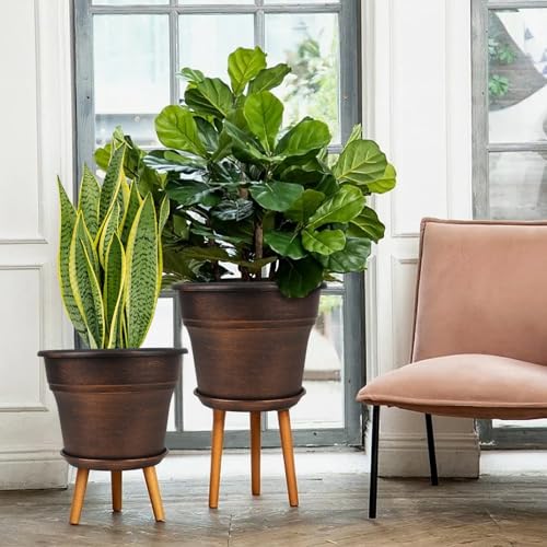 Fodetyff Planters-Plant-Pots-Indoor-Outdoor, 11 inch 4 Pack Copper - color: Copper, size: 11 inch-4 pack