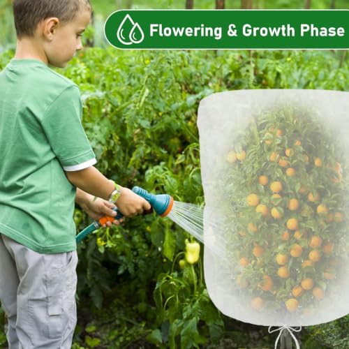Evoio Bird Netting for Garden Blueberry Bushes Fruit Tree Netting Cover Plant Protection Mesh Bags with Drawstring, 4 Pack 4.6 x 5.9 ft Shrubs Bush Tomato Strawberry Berry Barrier Protectors Net - size: 4.6 x 5.9 Ft