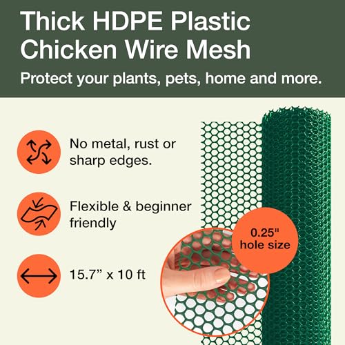 MaPorch Plastic Chicken Wire Fencing, Under Bed Blocker for Pets 1pk - color: Hunter Green, size: Pack of 1