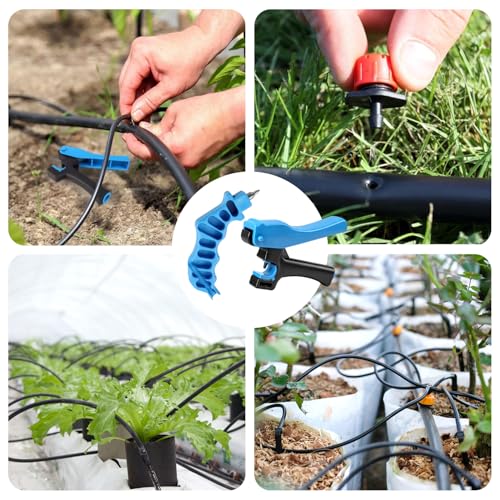 RedChili 3PCS Drip Irrigation Hole Punch Tubing Cutter Tool, 2 in 1 Hole Punch & Tubing Cutter Set Drip Line Hole Puncher Tool for 1/4 Inch Barbed Fitting Insertion for Garden Drip Tubing System - size: 3Pcs Punch Tool Sets