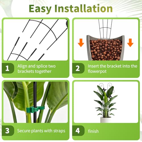 30" Metal Plant Trellis 2 Pack, Adjustable Height for Potted Plants