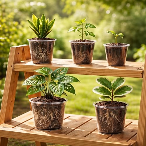 Bluepro Clear Nursery Pots with Drainage, 3.5/4/5/6/8 Inch, 20-Pack - size: 3.5/4/5/6/8 Inch-20Pcs