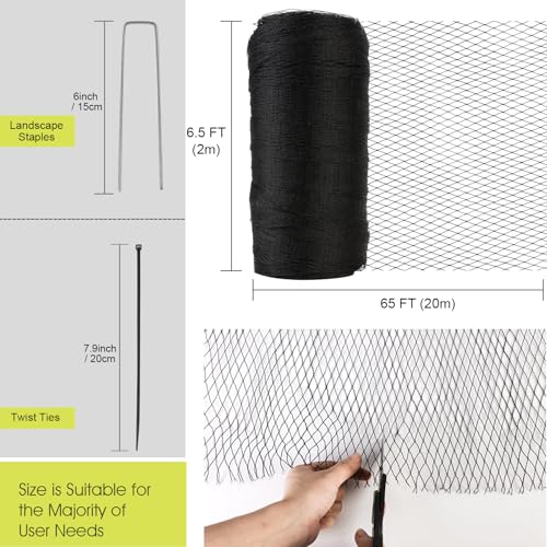 Bird Netting for Garden Protection Anti Bird Mesh Garden Netting 7.5 x 65FT - size: 7.5FT x 65 FT